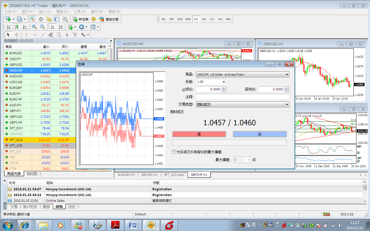 兴业投资HY TraderMT4及时成交